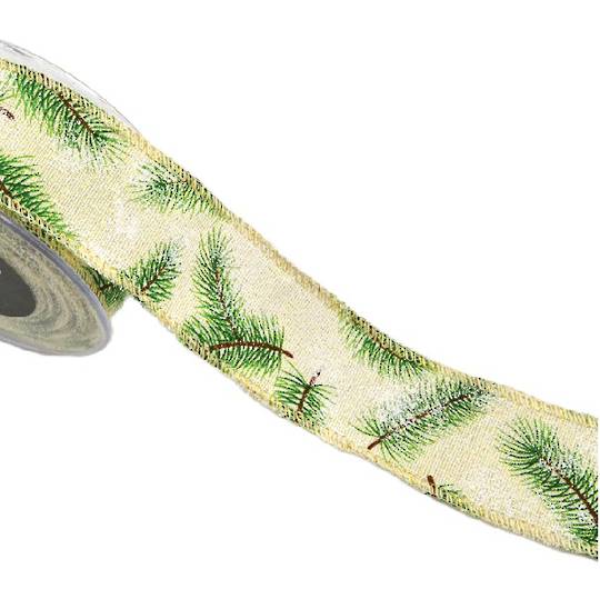 Ribbon 9mt, 43mm Fir Sprigs *ETA Nov